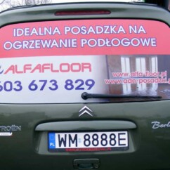naklejka na szybę folia owv z reklamą